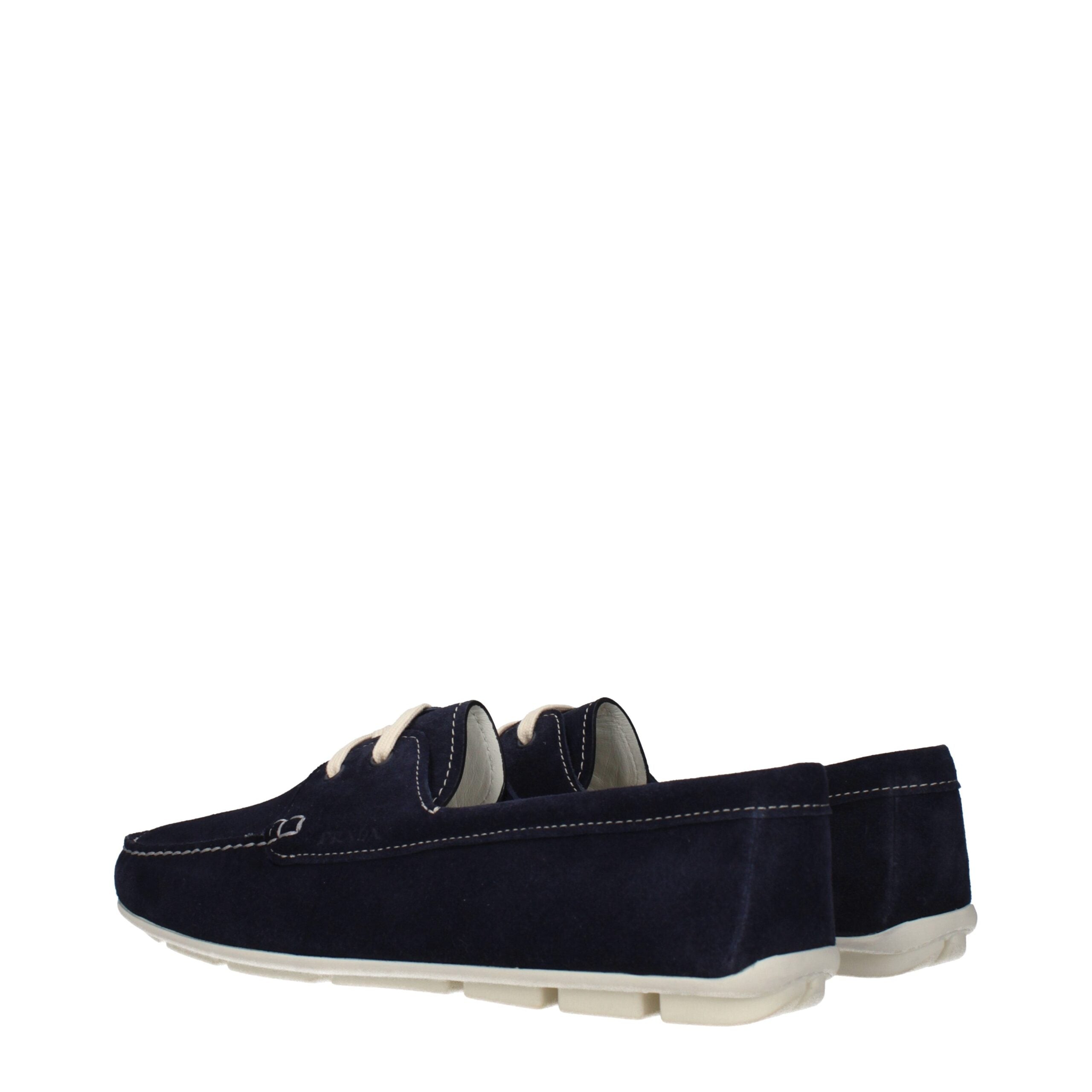 Prada Blaue Loafer aus Leder zum Hineinschlüpfen