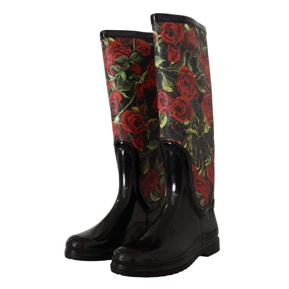 Dolce & Gabbana Schwarze Regen-Stiefel aus Polyvinyl
