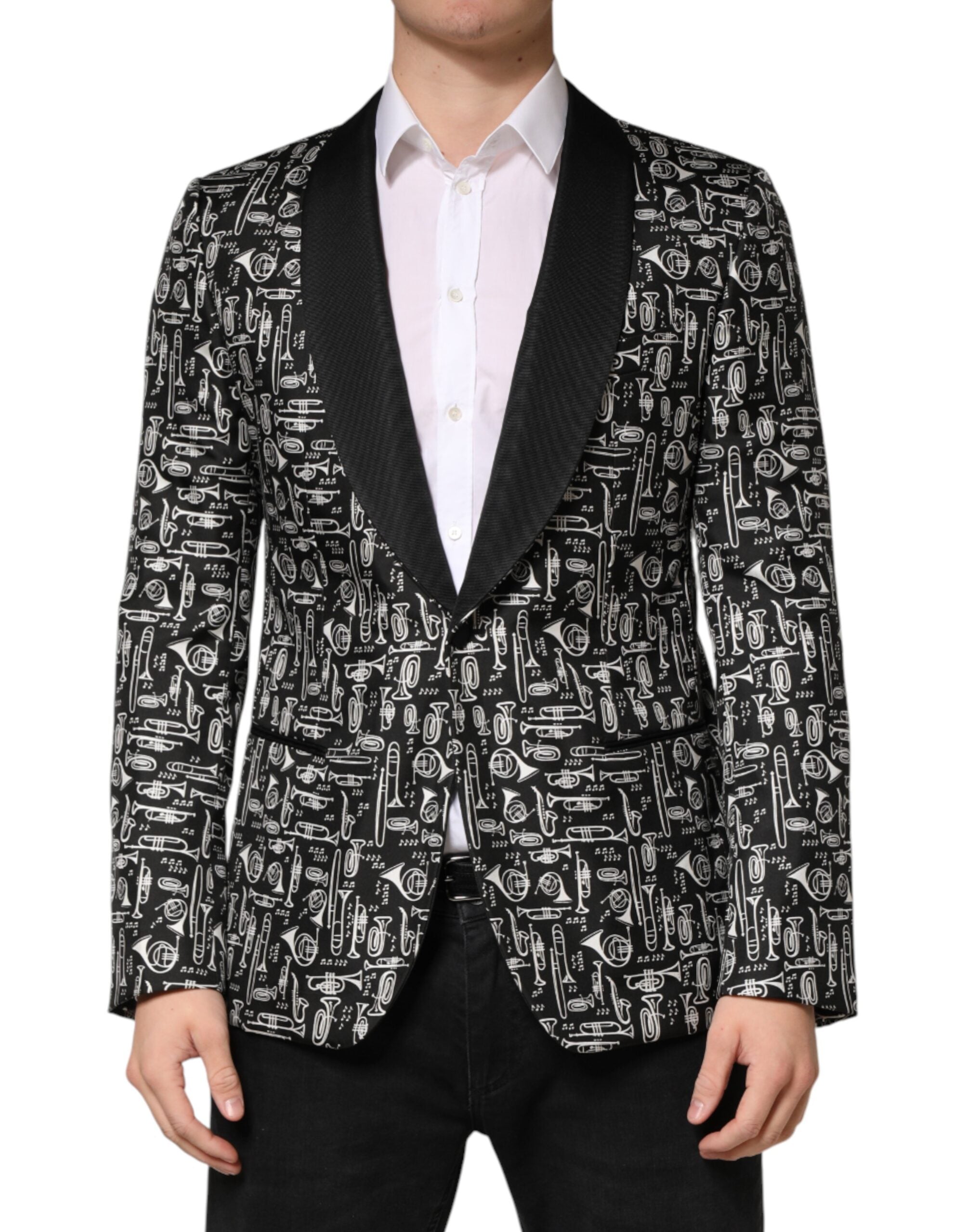 Dolce & Gabbana Schwarzer Jazz Club Seiden-Sakko mit Einreiher