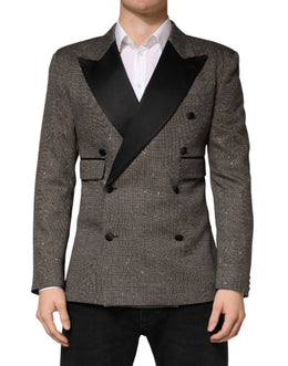 Dolce & Gabbana Grauer Zweireihiger Blazer mit 2 Knöpfen