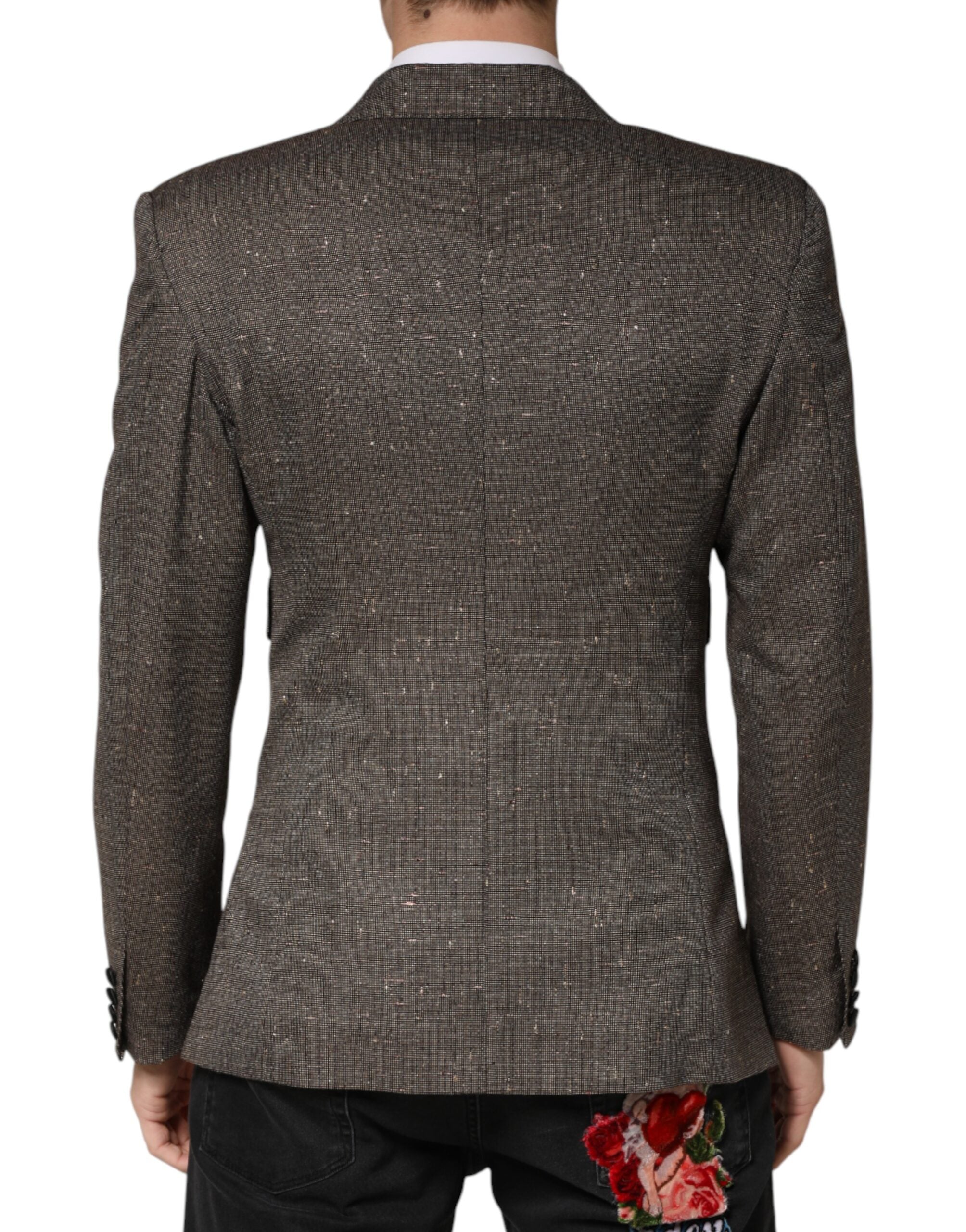 Dolce & Gabbana Grauer Zweireihiger Blazer mit 2 Knöpfen