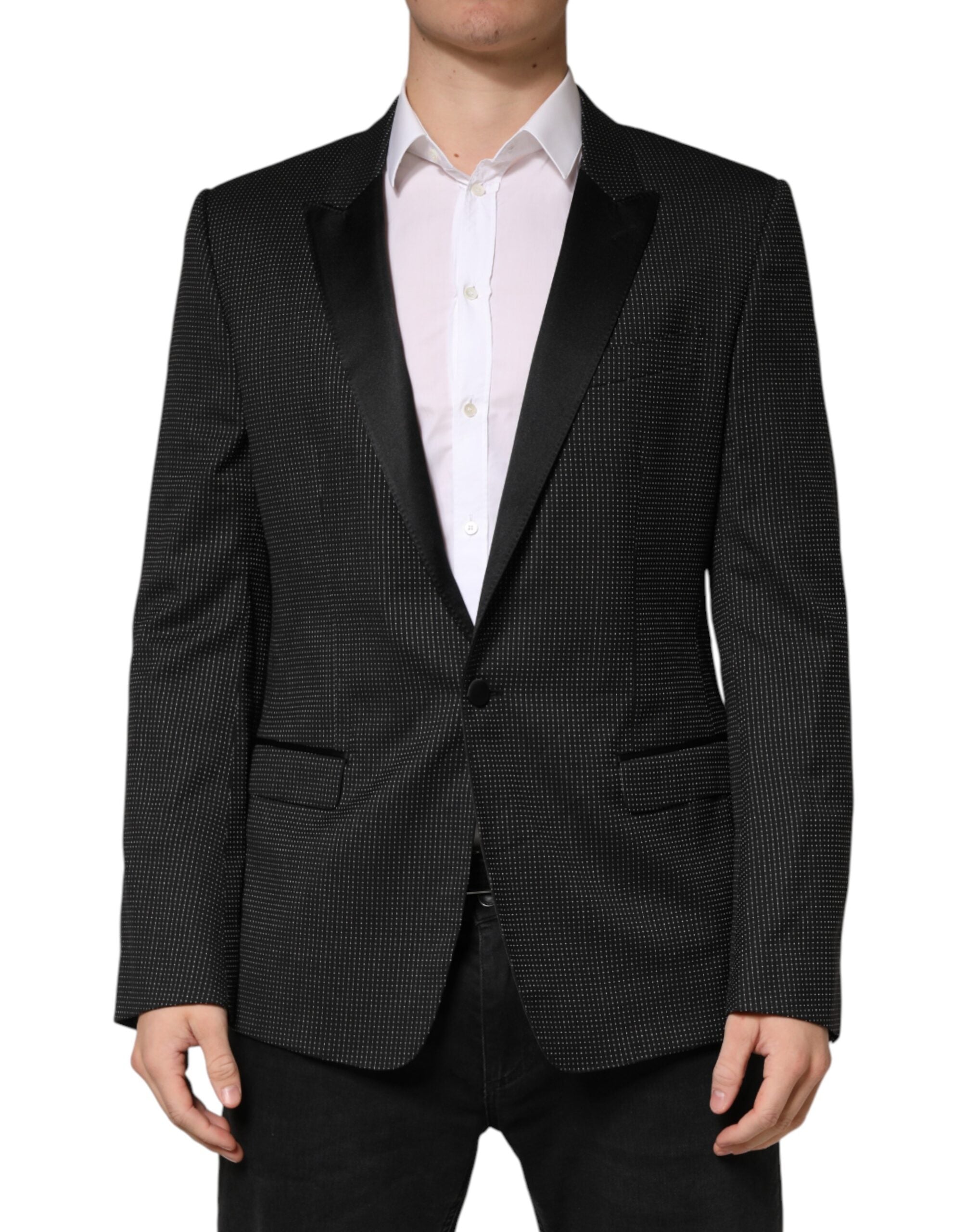 Dolce & Gabbana Schwarzer Fantasy Einreiher-Sakko-Blazer