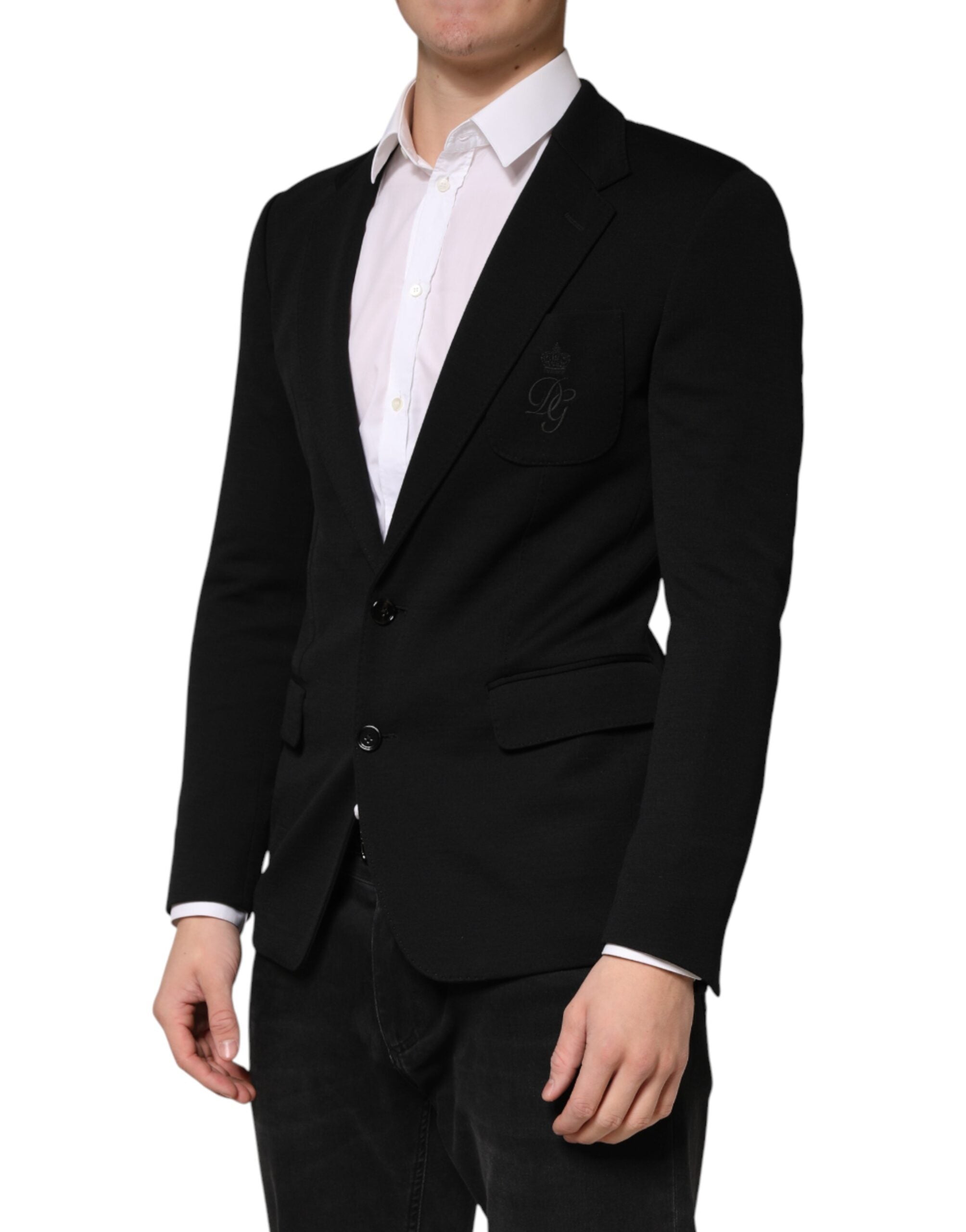 Dolce & Gabbana Schwarzer Woll-Sakko mit 2 Knöpfen