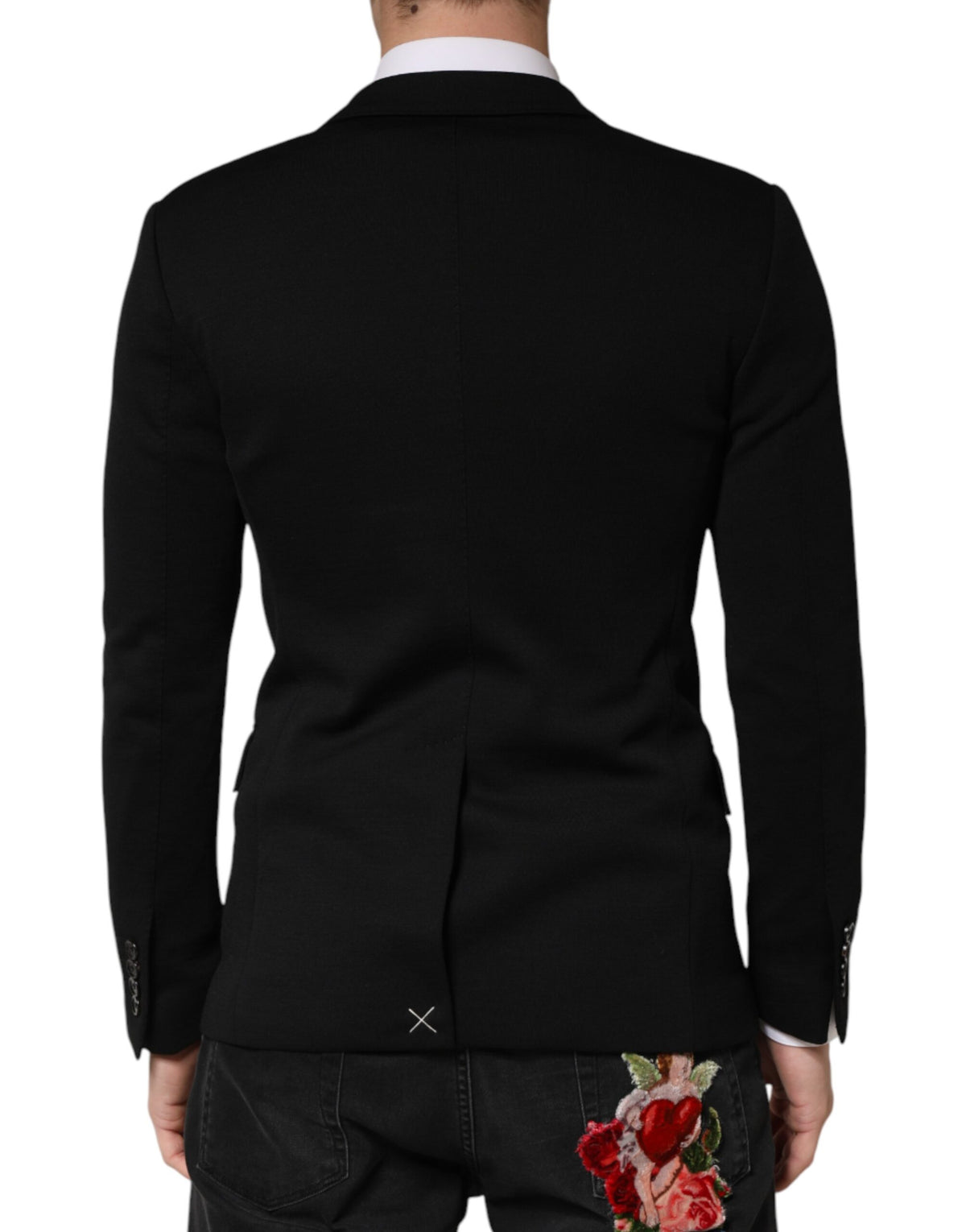 Dolce & Gabbana Schwarzer Woll-Sakko mit 2 Knöpfen
