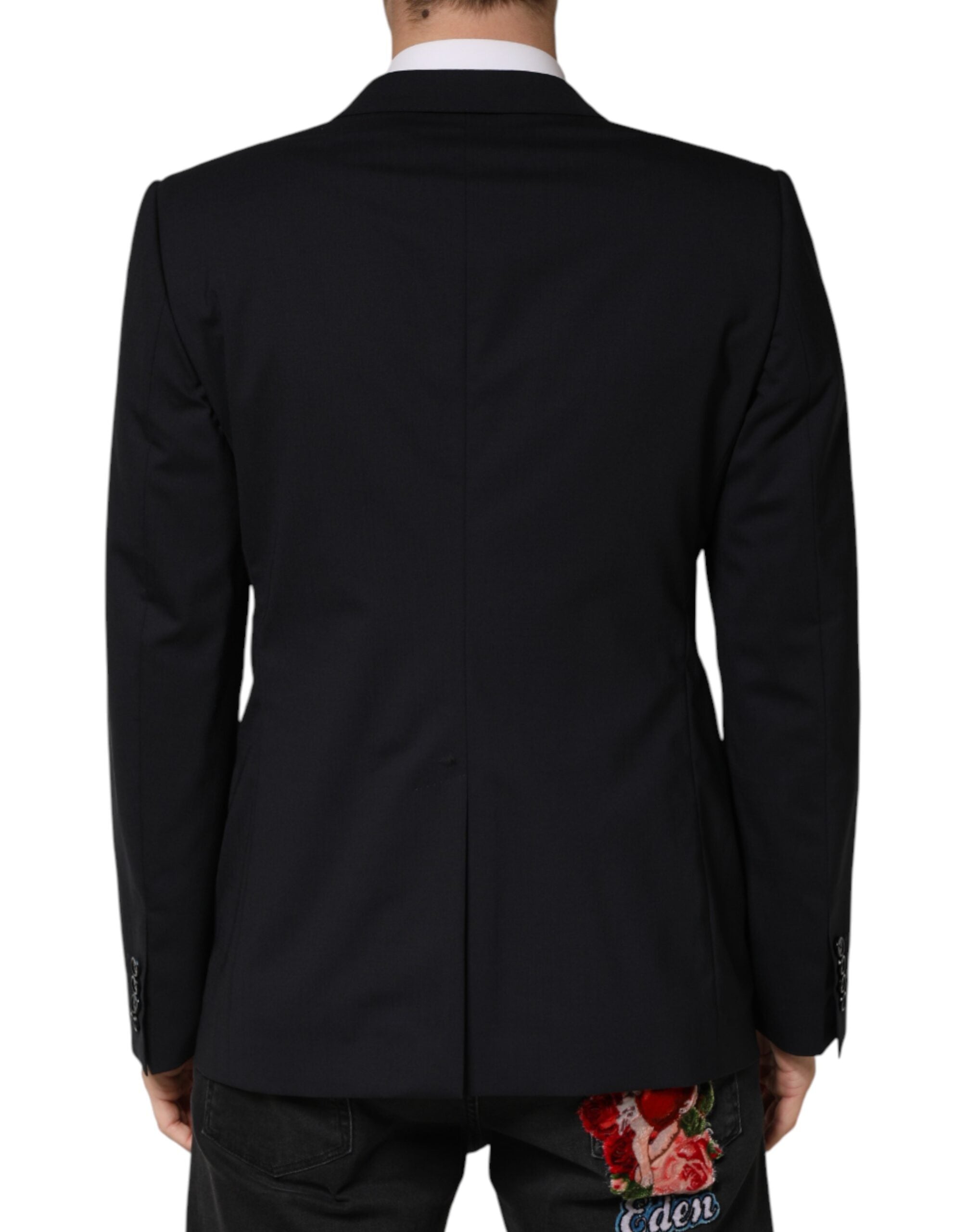 Dolce & Gabbana Schwarzer Woll-Sakko mit 2 Knöpfen