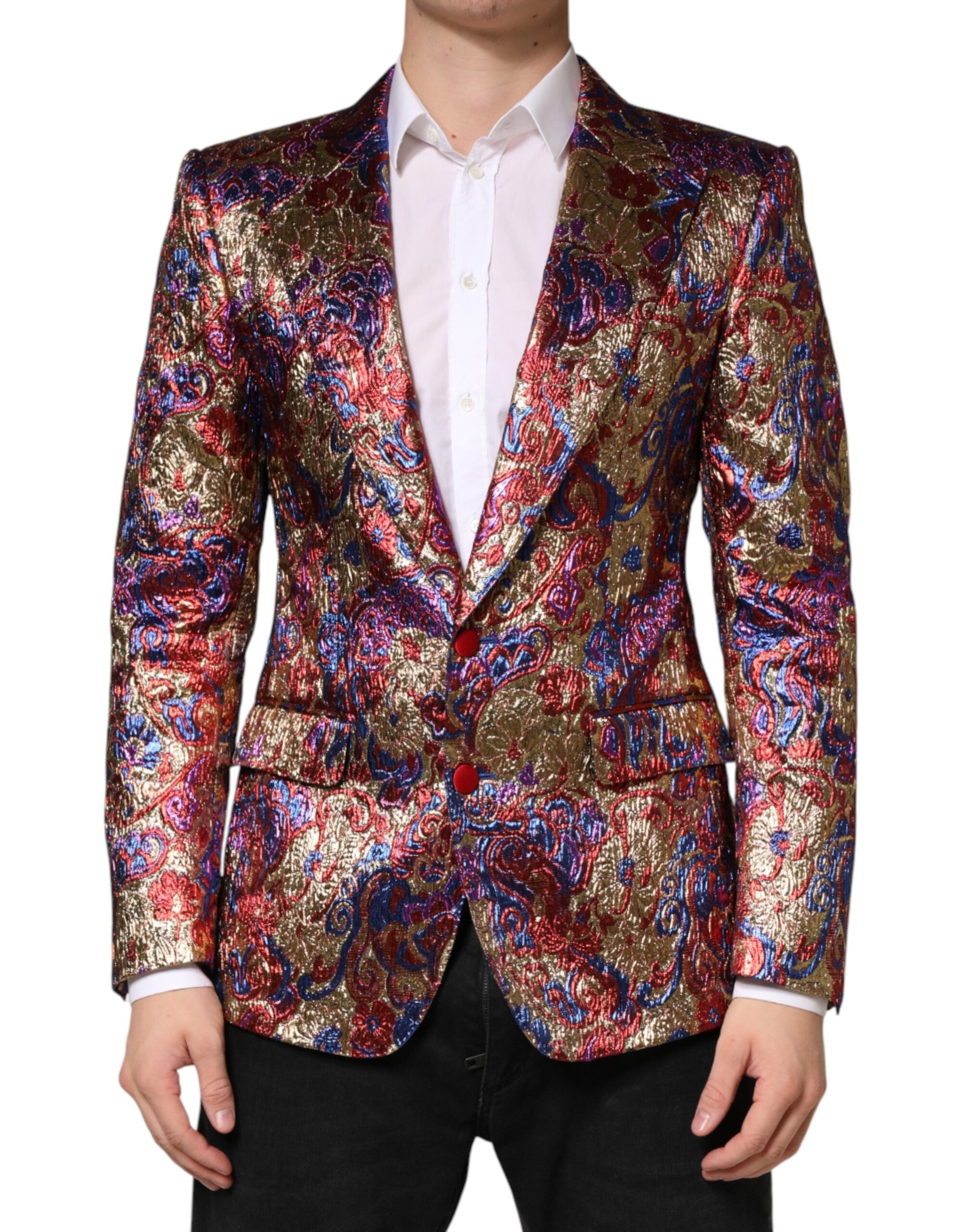 Dolce & Gabbana Mehrfarbiger Jacquard-Sakko mit Einreiher