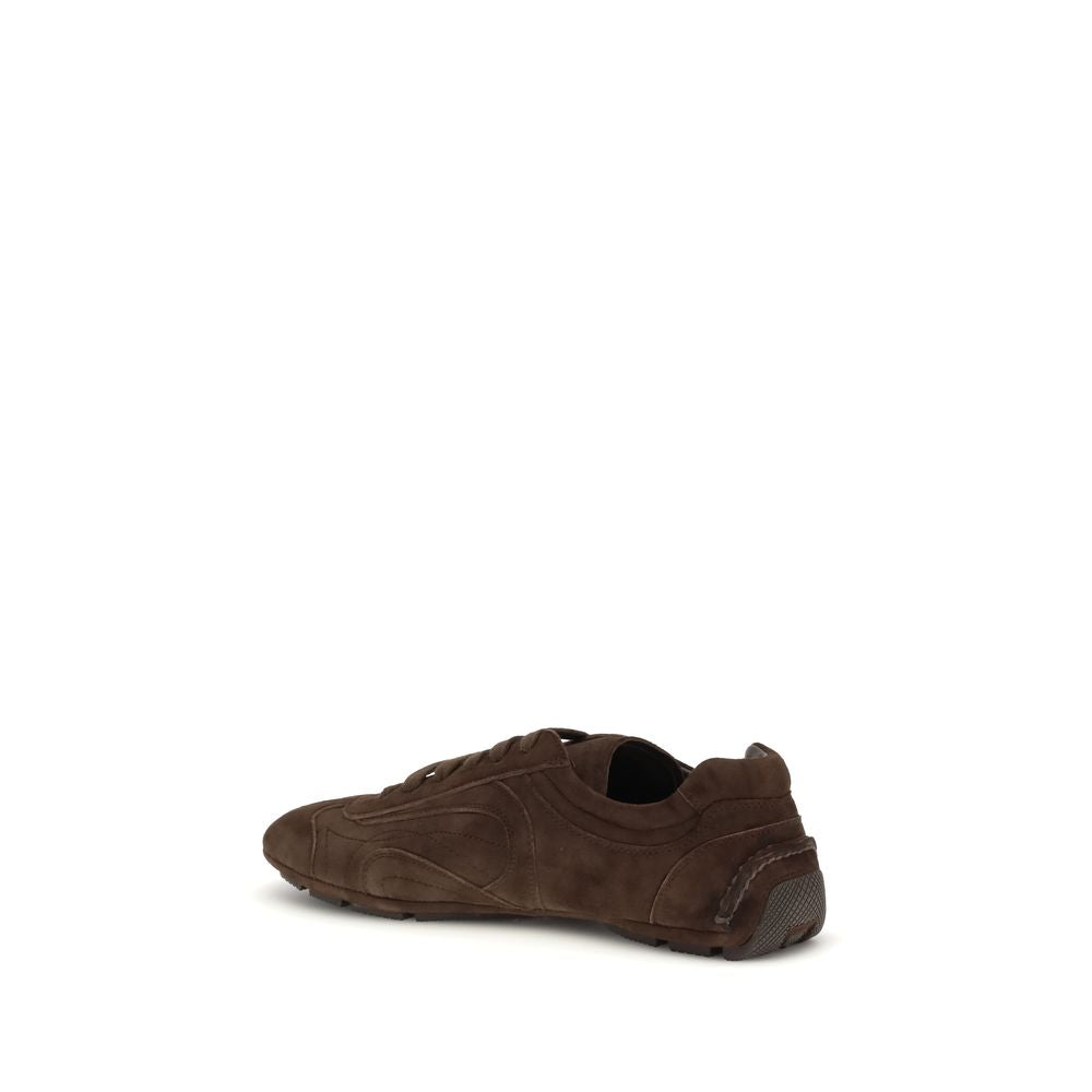Prada Braune Lammleder Ovis Aries Aries Sportsneakers