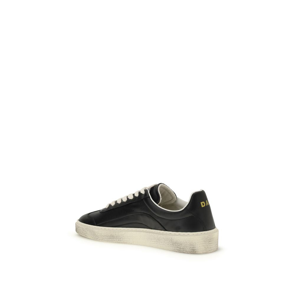 Dsquared² Schwarze Bos Taurus Kalbsleder Low-Top-Sneaker