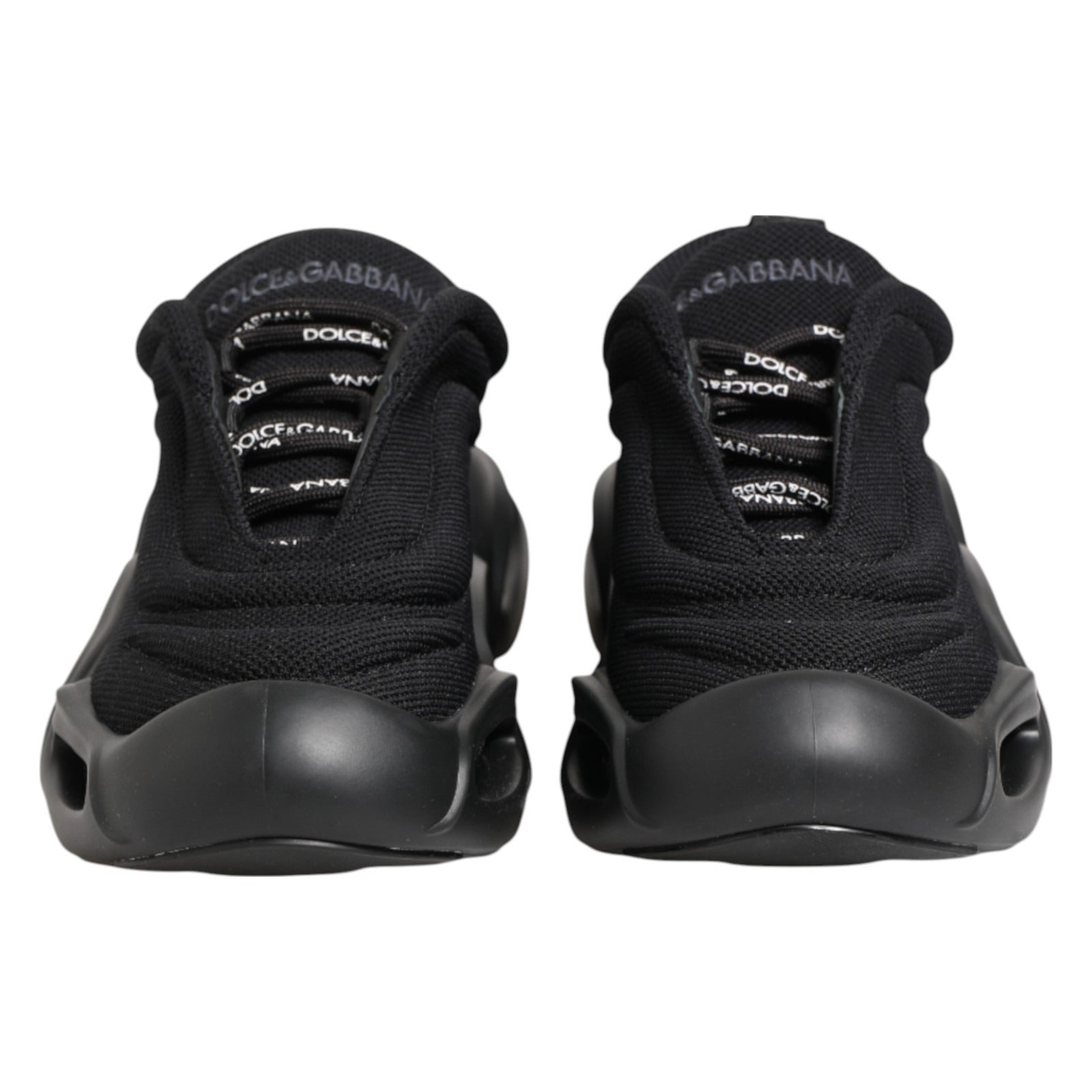 Dolce & Gabbana Schwarze Slip-On Low-Top Wave Sneaker Schuhe