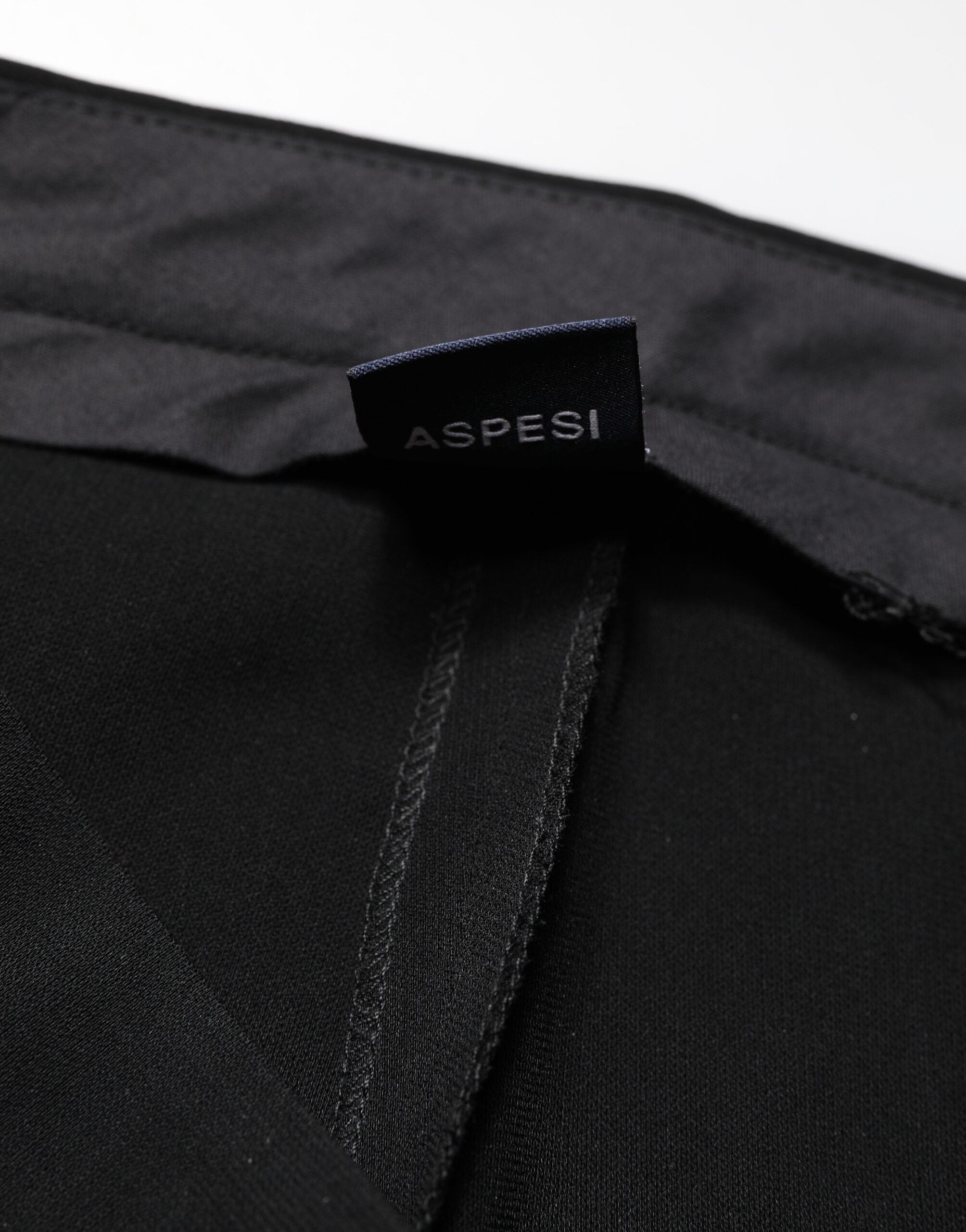 Aspesi Schwarze High Waist Straight Chino-Hose mit Reißverschluss