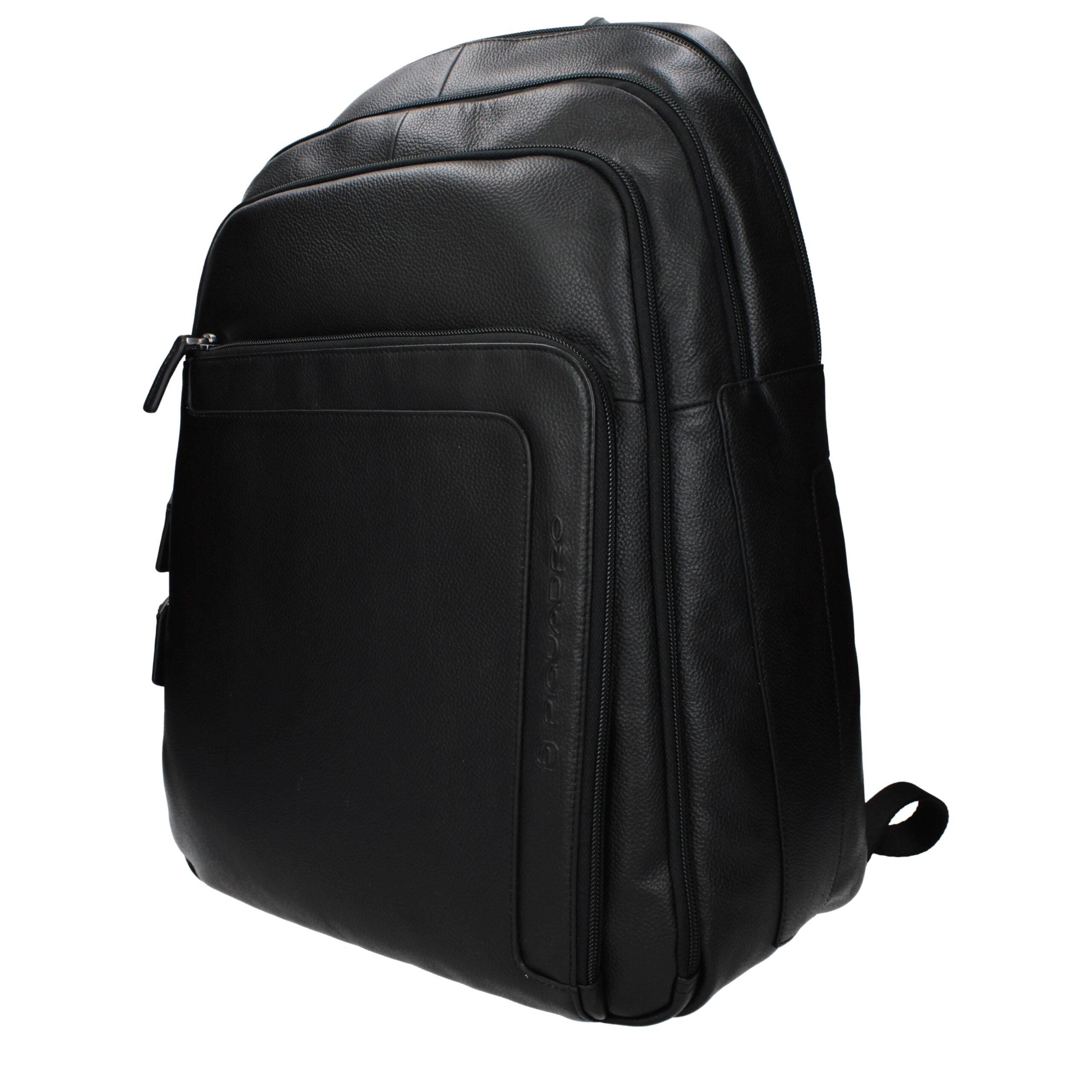 Piquadro Schwarzer Lederrucksack