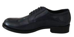 Dolce & Gabbana Blaue Leder Derby Kleid Formelle Schuhe